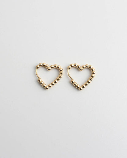 Beaded Heart Hoop Earrings