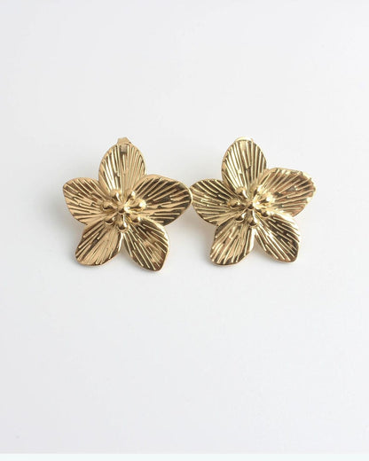 Floral Statement Earrings in Gold or Silver