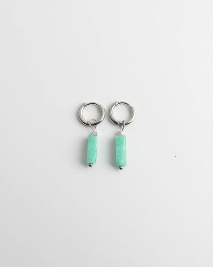 Toned Stone Bar Earrings
