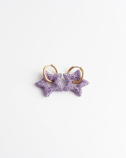 Toned Crystal Star Earrings