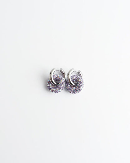 Crystal Circle Drop Earrings