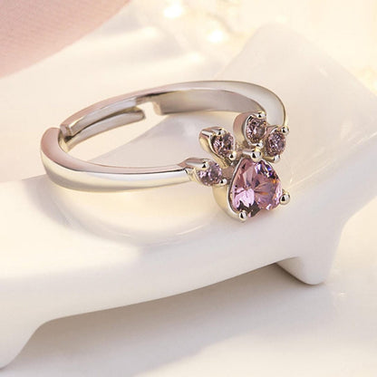 Paw Set 4 Pieces with Zirconia Heart