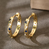 Luxurious Inlaid Colorful Zirconia Earrings