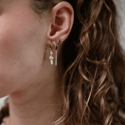 Solid Heart Polished Stud Earrings