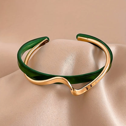 Minimalist Wave Shape Cuff Bracelet