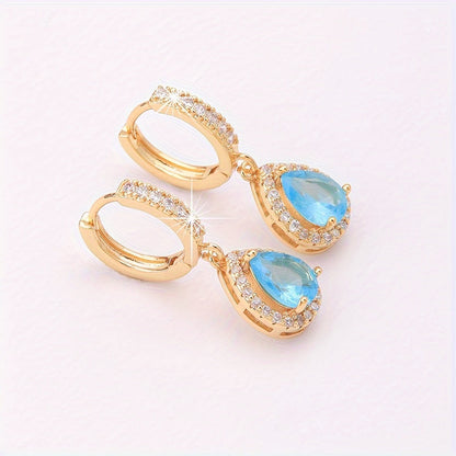 Exquisite Cubic Zirconia Drop Earrings