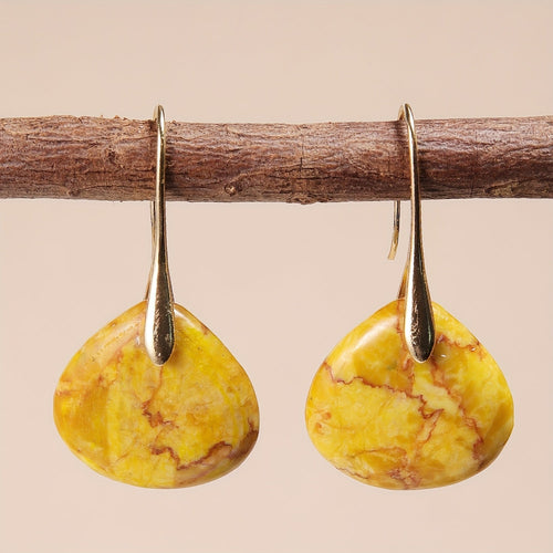Vintage Emperor Marble Teardrop Earrings