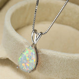 Opal Infinity Pendant Necklace