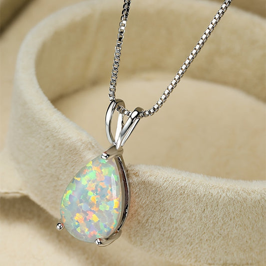 Opal Infinity Pendant Necklace