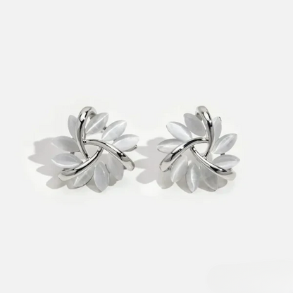 Opal Flower Stud Earrings