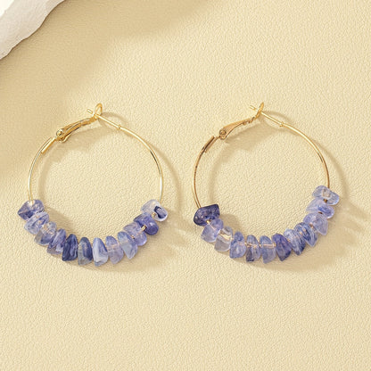 Irregular Acrylic Bead Round Earrings