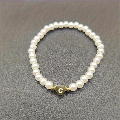 A-Z Pearl Beaded Bracelet