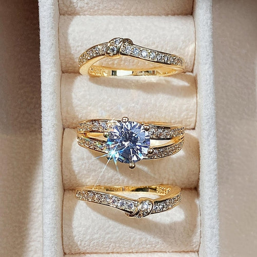 Round Pav� Ring Set