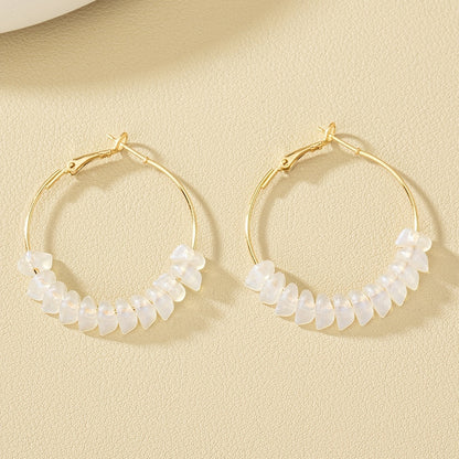 Irregular Acrylic Bead Round Earrings