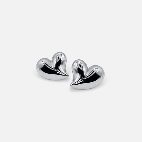 Classic Silver Heart Studs