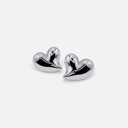 Classic Silver Heart Studs