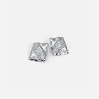 Timeless Silver Cube Statement Studs