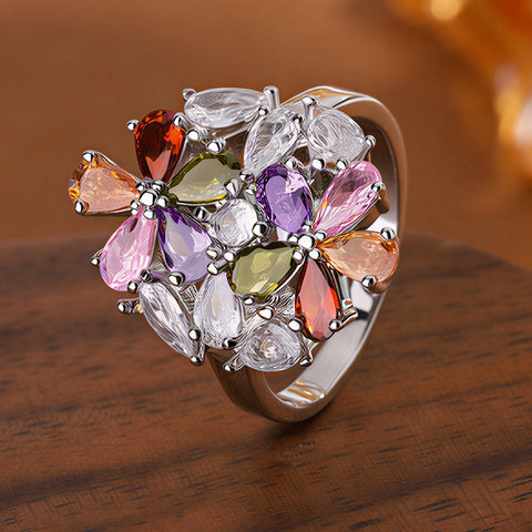 Multicolor Petal Bloom Ring