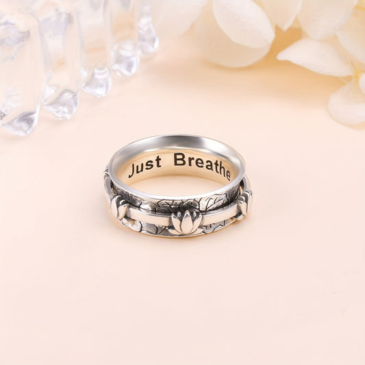 Lotus Just Breathe Flower Fidget Ring