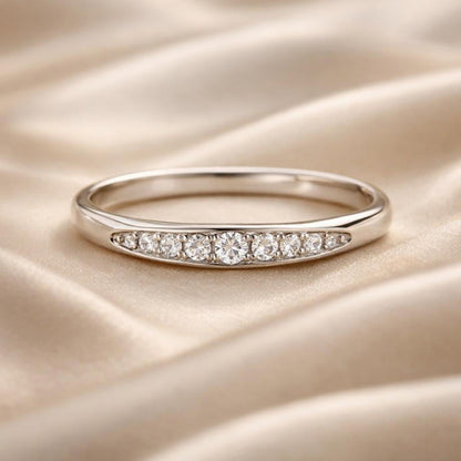 White Gold Micro Pave Zirconia Ring
