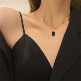Onyx Gold Clavicle Necklace