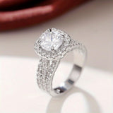 Cushion Halo Pav� Statement Ring