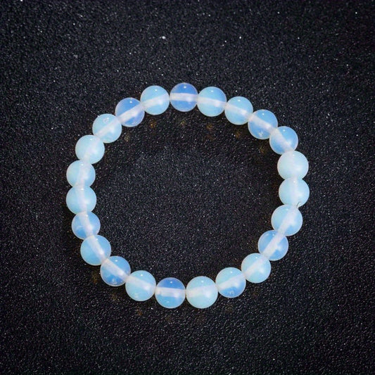 Minimalist Glowing Moonstone Bead Bracelet