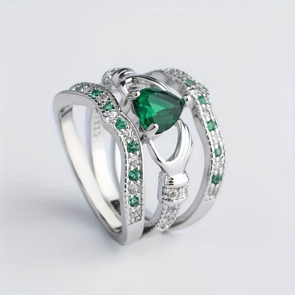 Heart Claddagh Ring Set