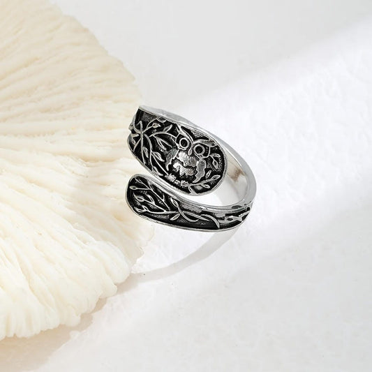 Silver Owl Forest Wrap Ring