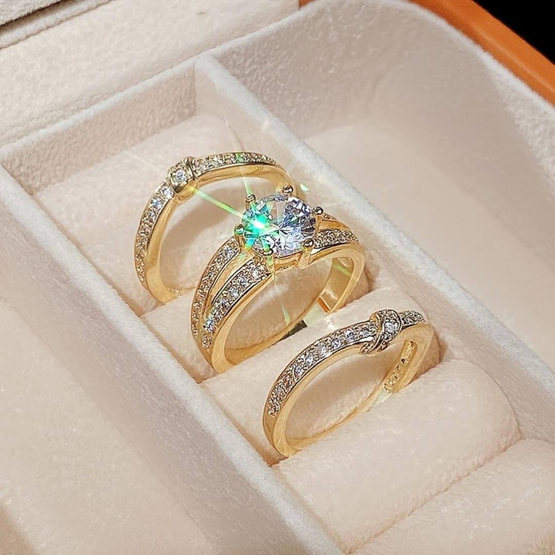 Round Pav� Ring Set