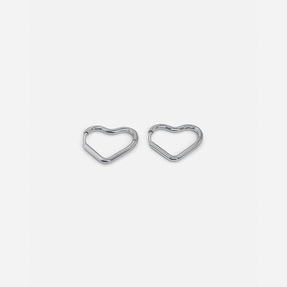 Mini Heart Hoops Silver