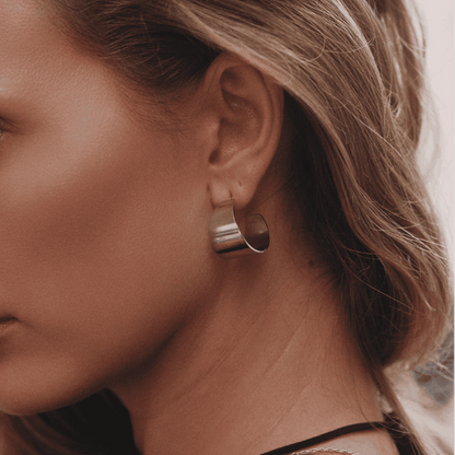 Silver Shiny Hoop Jewelry