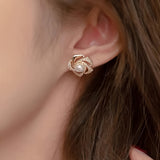 Retro Floral Design Stud Earrings
