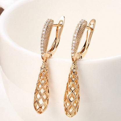 Majestic Sculpted Grid Accent Dangles