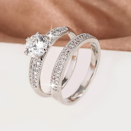 Round Pav� Ring Set
