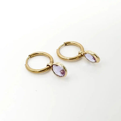 Dana Sleek Oval  Stone Earrings