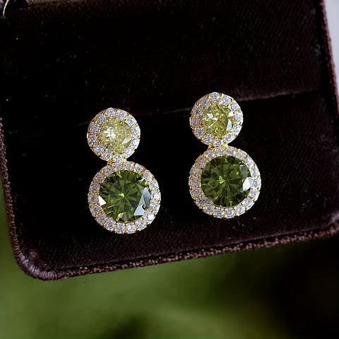 Retro Geometric Cubic Zirconia Earrings