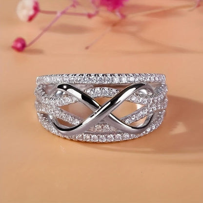 Infinity Pav� Crossover Statement Ring
