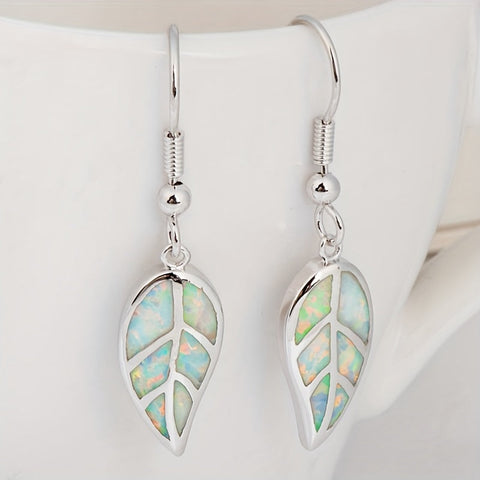 Minimalist Bohemian Leaf Inlays Earrings