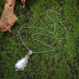Vintage Moonstone Teardrop Pendant Necklace
