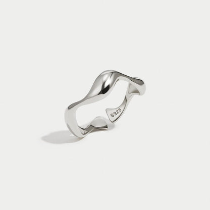 Waves Minimalist Adjustable Ring
