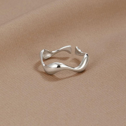 Waves Minimalist Adjustable Ring
