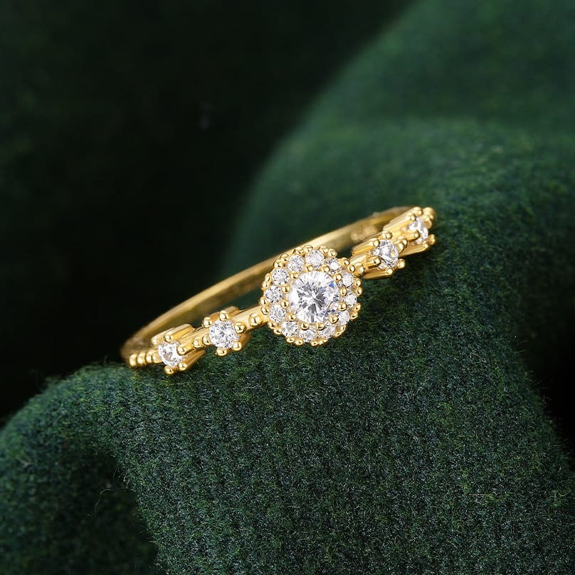 Vintage Gold Halo Ring
