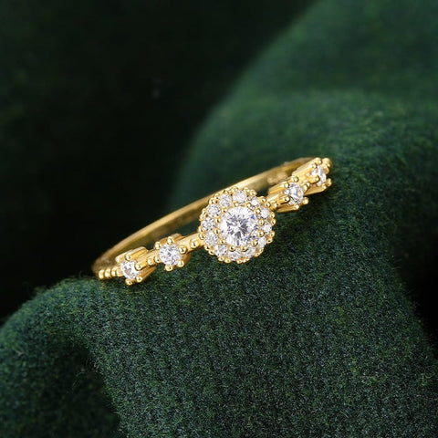 Vintage Gold Halo Ring