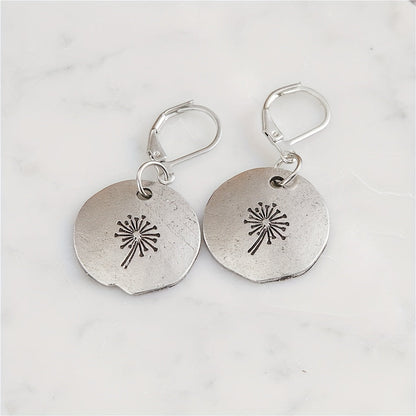 Retro Creative Round Geometric Dandelion Earrings