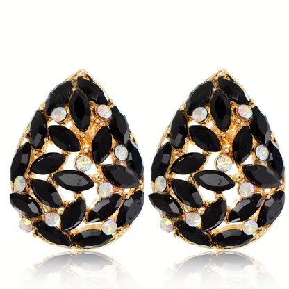 Emerald Teardrop Crystal Earrings