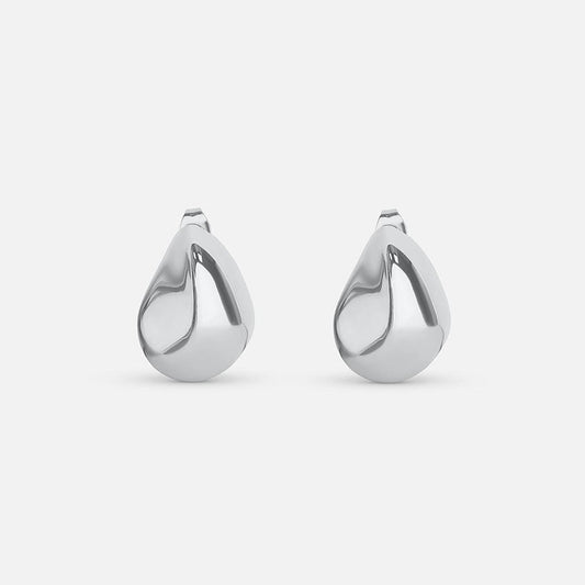 Modern Silver Tear Drop Earrings