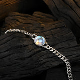 Custom Silver Moonstone Bracelet