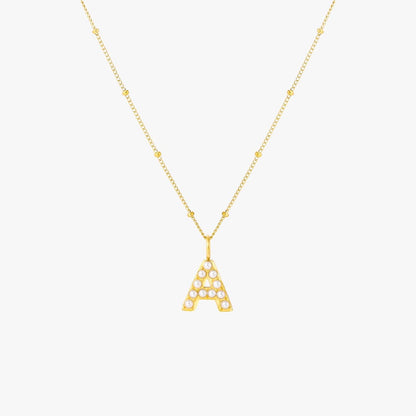 Pearl Initial Pendant Necklace
