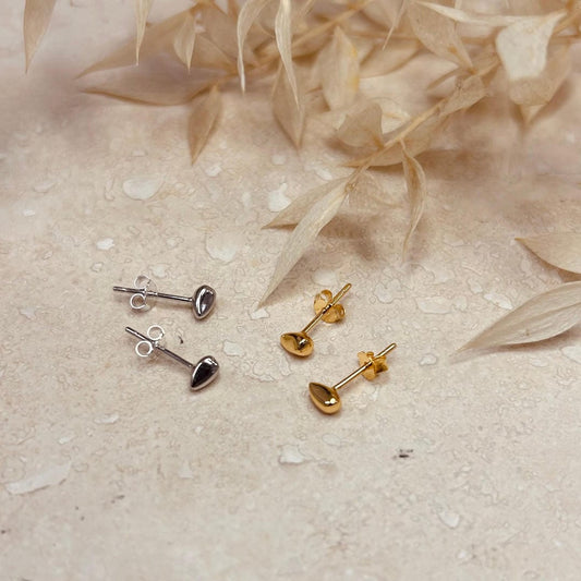 Minimal Pebble Stud Earrings